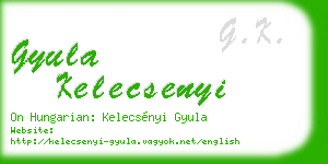 gyula kelecsenyi business card